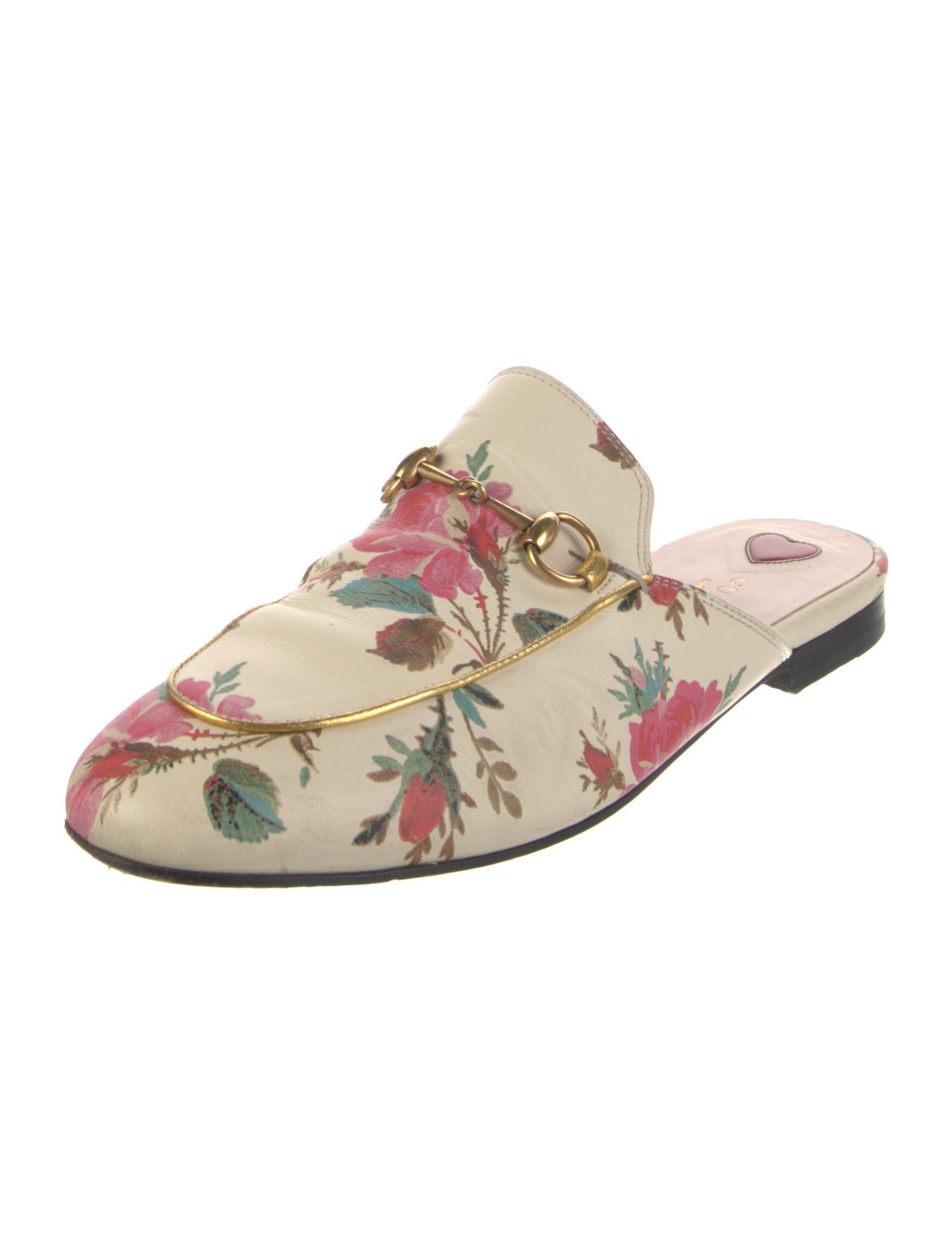 Gucci Flora Print Leather Mules